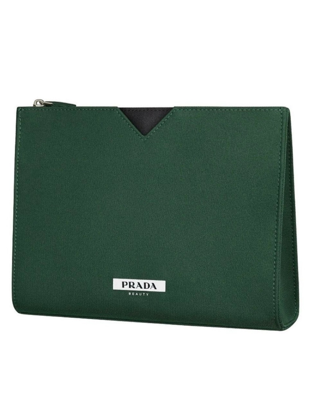 Authentic Prada Beauty Emerald Green Large Makeup Cosmetic Bag / Toiletry Pouch